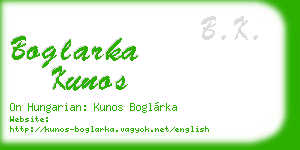 boglarka kunos business card